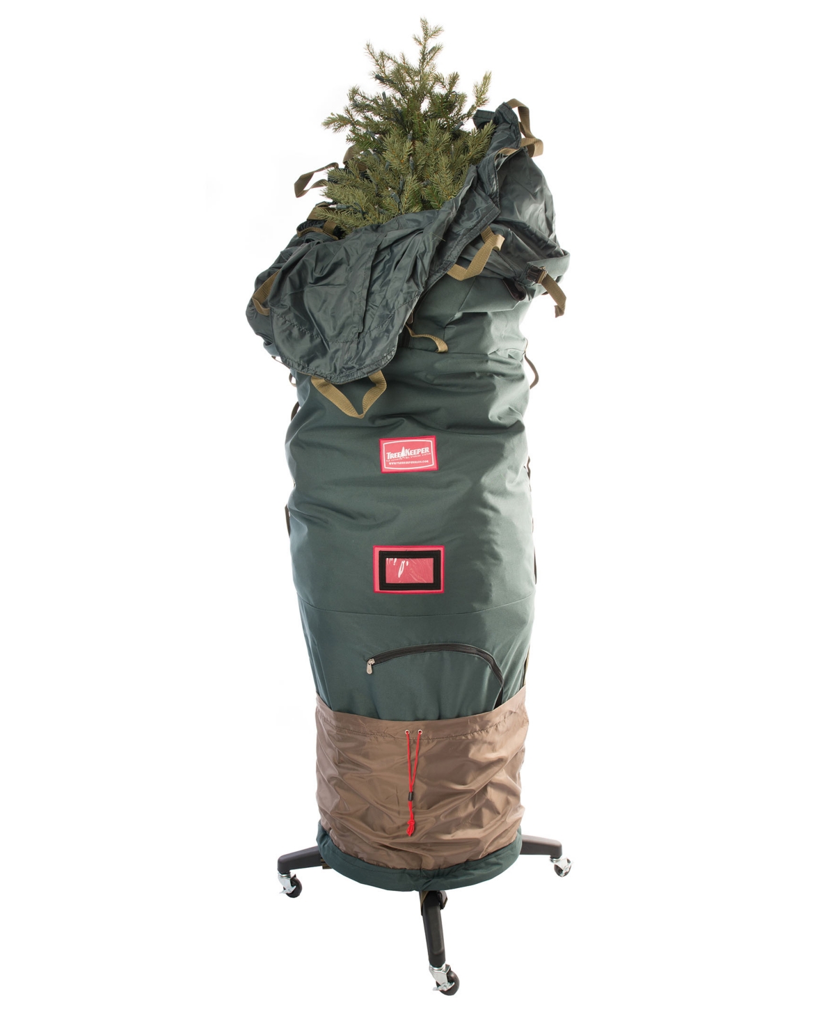 Medium Upright Christmas Tree Storage Bag with Wheels - Green