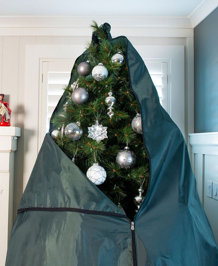 TreeKeeper Decorated Upright Tree Storage Bag w/ Rolling Tree Stand