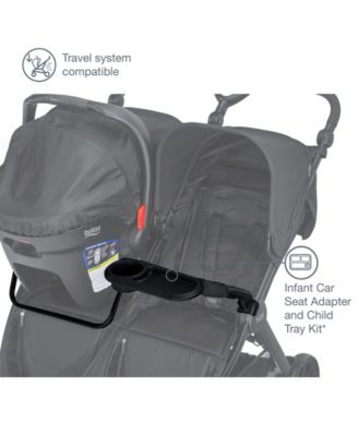 britax b lively double stroller car seat adapter