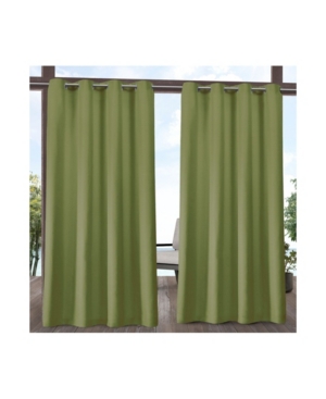 Exclusive Home Delano Heavyweight Textured Indoor/outdoor Grommet Top Curtain Panel Pair, 54" X 96" In Green