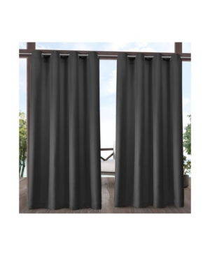 Shop Exclusive Home Delano Heavyweight Textured Indoor/outdoor Grommet Top Curtain Panel Pair, 54" X 96" In Dark Grey