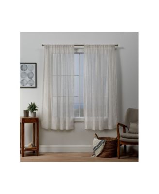 Itaji Sheer Rod Pocket Top Curtain Panel Pair, 54" x 63"