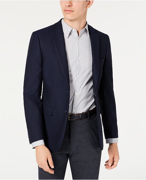 Calvin Klein Men S Skinny Fit Stretch Textured Sport Coat Reviews