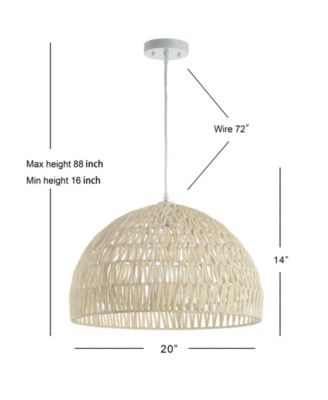 Campana 20" Woven Rattan Dome LED Pendant