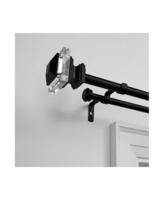 Prism Double Curtain Rod and Finial Set, 36"-72"
