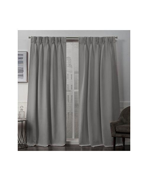 Exclusive Home Sateen Twill Woven Blackout Pinch Pleat Window 30
