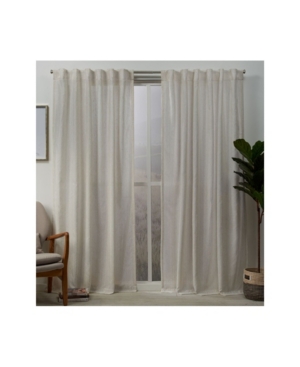 Exclusive Home Muskoka Teardrop Slub Embellished Hidden Tab Top Curtain Panel Pair, 54" X 96" In Natural