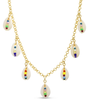 image of Steve Madden Women-s Multi Colored Seashell Charm Necklace