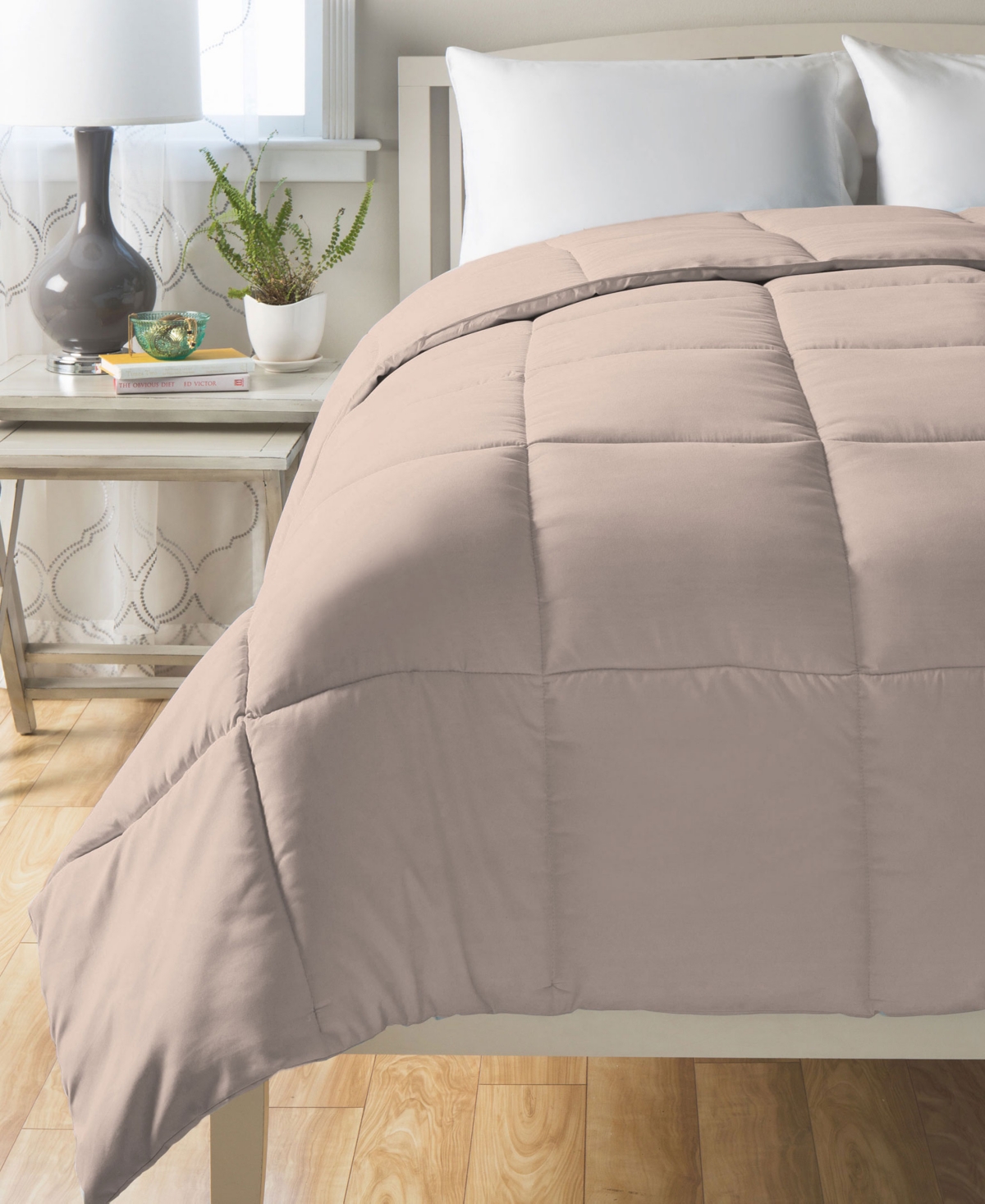 Cheer Collection All Season Down Alternative Hypoallergenic Twin Comforter In Taupe