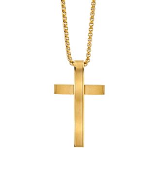 He Rocks - Modern Cross 24" Pendant Necklace in Stainless Steel