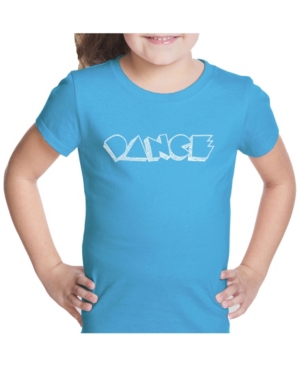 image of La Pop Art Girl-s Word Art T-Shirt - Different Styles of Dance