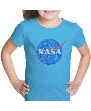 image of La Pop Art Girl-s Word Art T-Shirt - Nasa-s Most Notable Missions