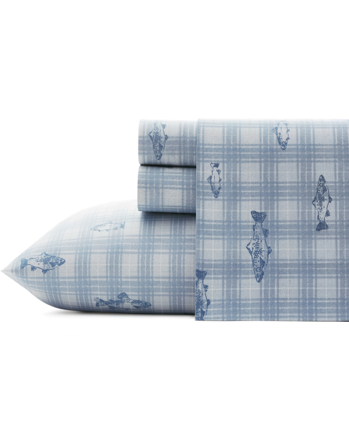 Eddie Bauer Printed 100% Cotton Percale 3-pc. Sheet Set, Twin In Methow Fish
