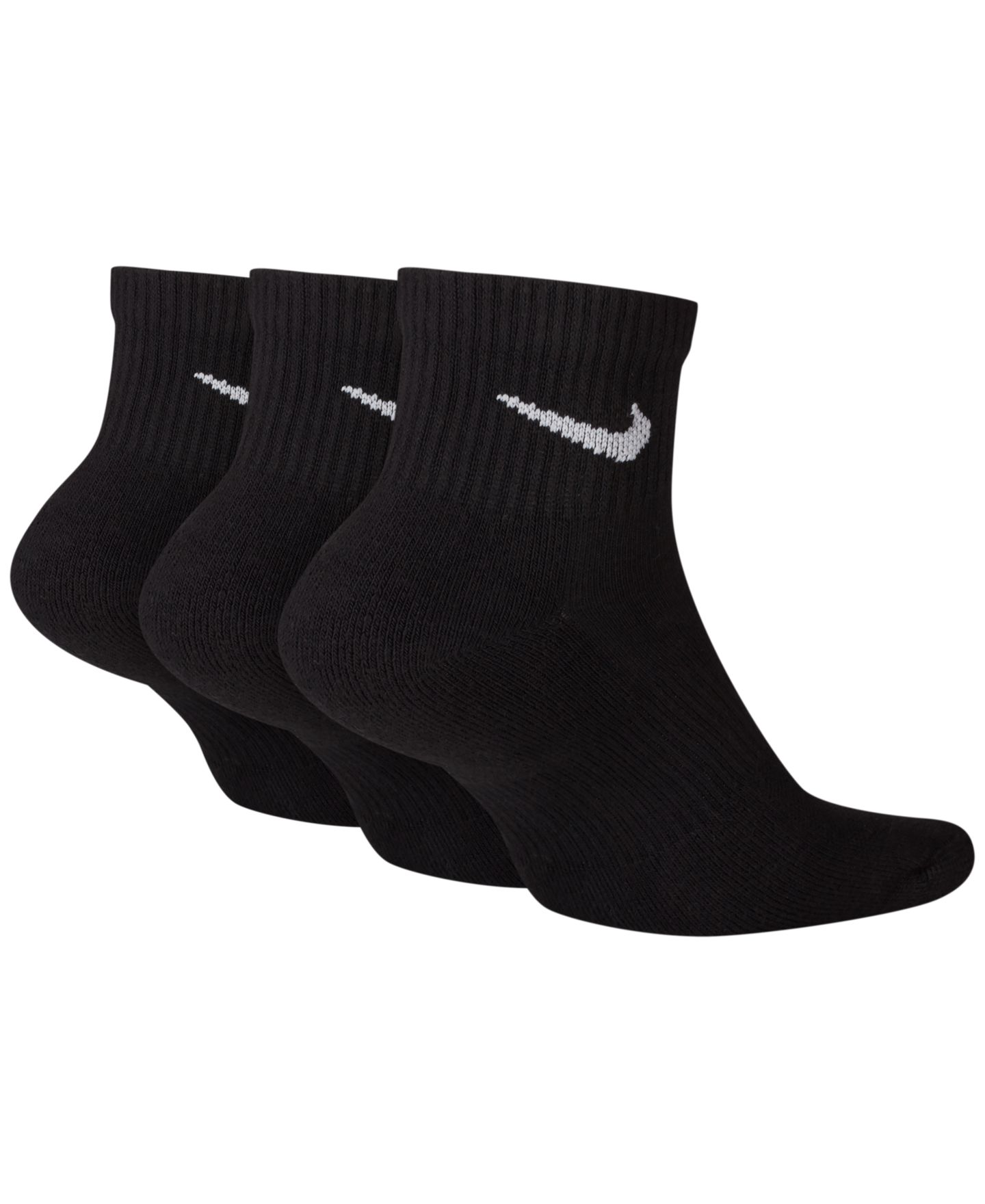 Носки Nike Dri-FIT Cushion унисекс, укороченные, набор из 3 пар, цвет: Чёрный / Белый — фото 2