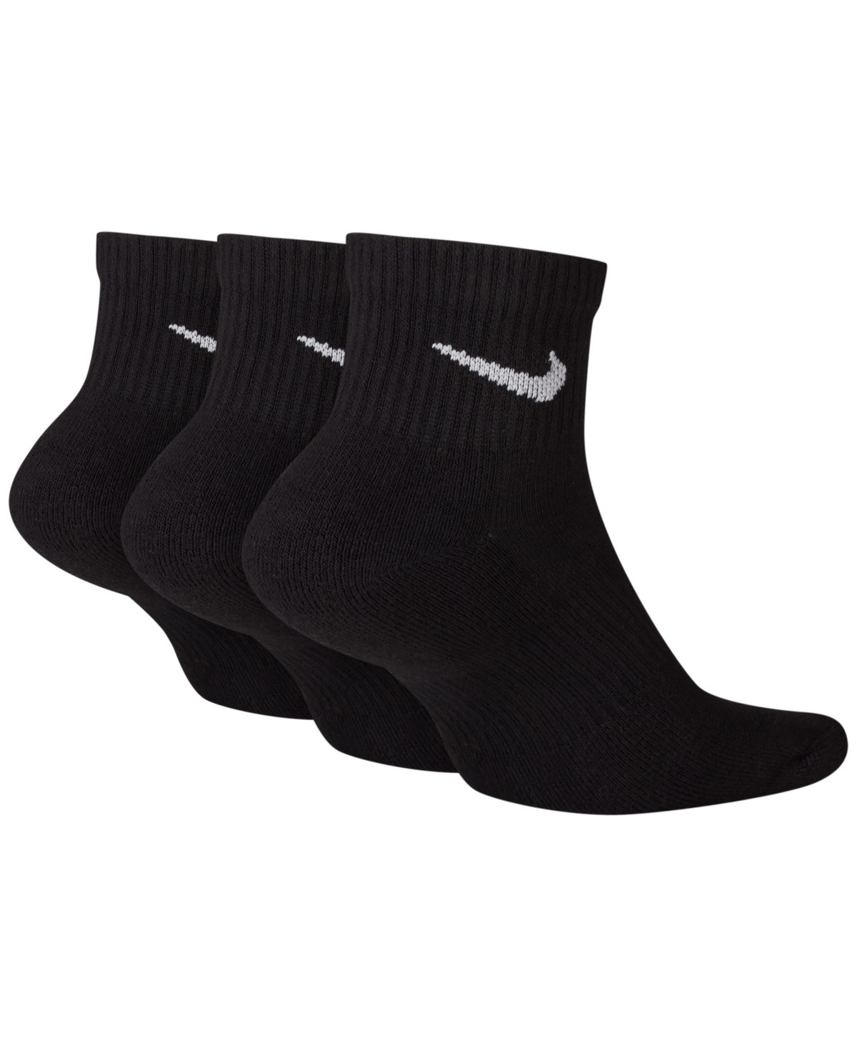 Nike Dri-fit Cushion Quarter Socks 3-pack In Black,(white)