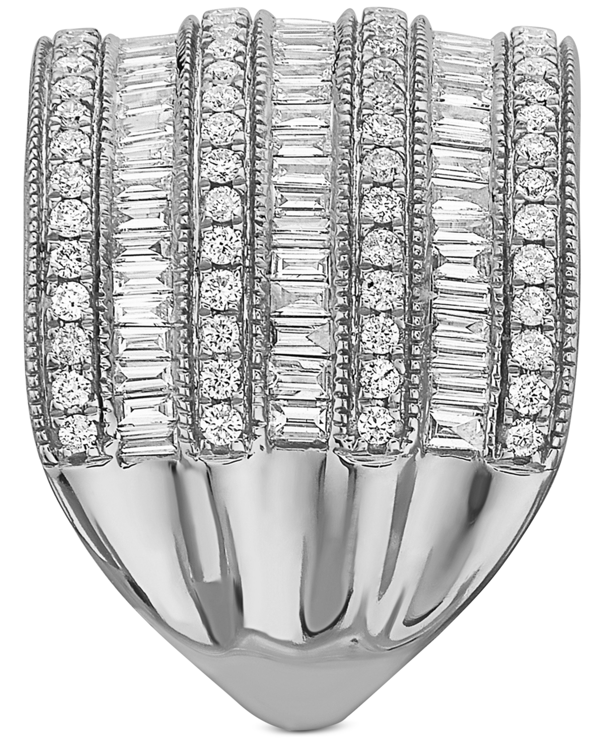 Effy Diamond Multi-Row Statement Ring (1-1/2 ct. t.w.) In 14k 14K Gold Or 14K Rose Gold - White Gold