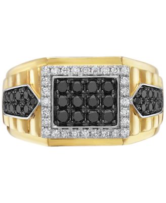 EFFY&reg; Men's Diamond Cluster Ring (1 ct. t.w.) in 14k Gold & White Gold