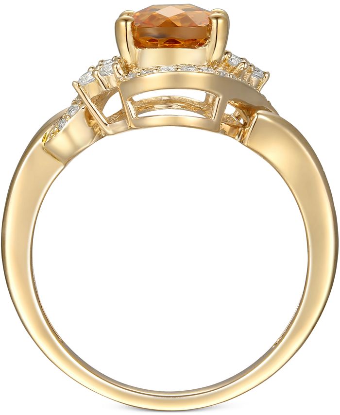 Macy's Citrine (1-5/8 ct. t.w.) & Diamond (1/5 ct. t.w.) in 14k Gold ...