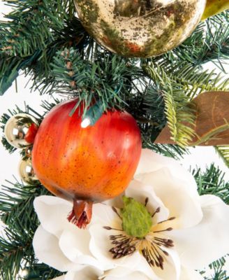 Village Lighting 9' Pre-Lit LED Garland - Magnolia Orchard