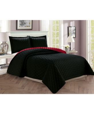 Elegant Comfort Luxury Diamond Design 3-Pc. Quilted Coverlet Set, King/California King
