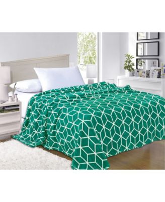 Luxury Cube Plush Fleece Blanket, Full/Queen