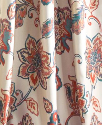 Lush Decor Aster Light Filtering Window Curtain Panels Pair 52"W x 84"L Ivory - Floral Curtains For Bedroom - Cottage Living Room Curtains