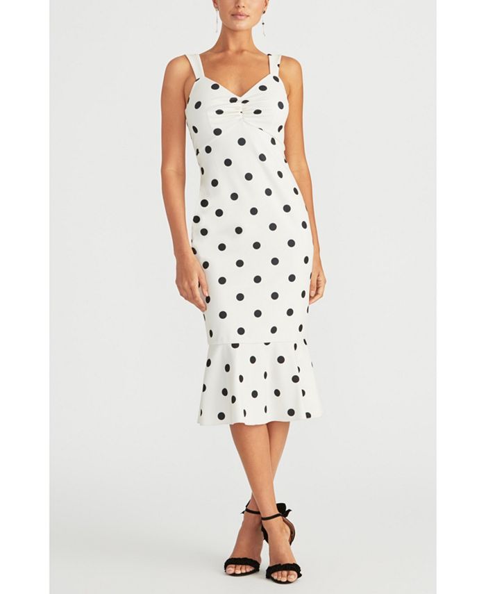 RACHEL ROY Womens Polka Dot Sleeveless Square Neck Boyfriend Jumpsuit