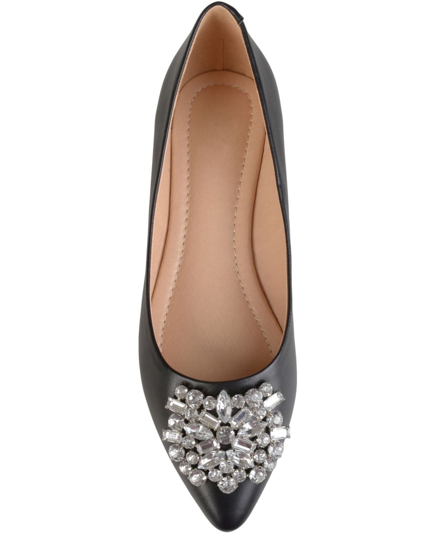 Женские балетки Journee Collection Renzo Jewel Embellished Pointed Toe Flats, цвет: Чёрный — фото 4