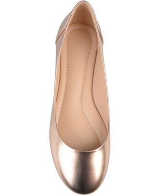 Journee Womens Kavn Medium and Wide Width Comfort Insole Slip On Round Toe Ballet Dress Flats