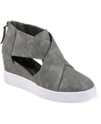 journee collection clara wedge sneaker black