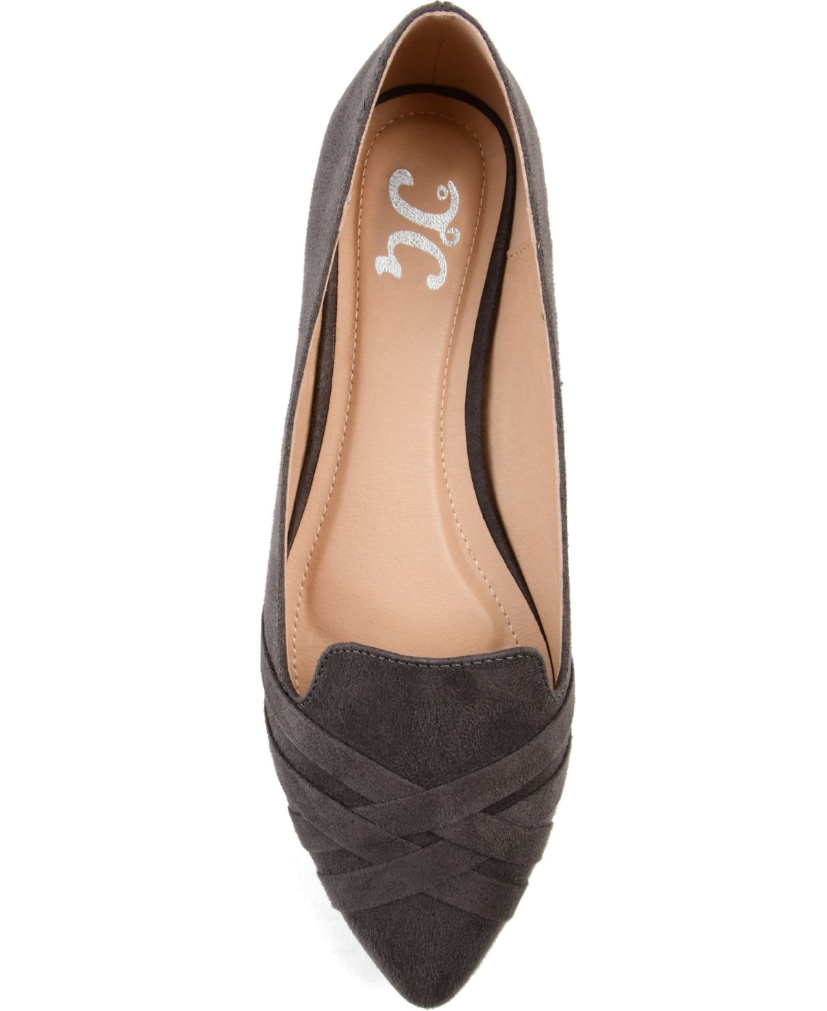 Journee Collection Journee Mindee Crisscross Toe Flat In Steel Gray
