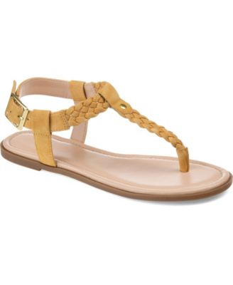 Women's Genevive Braided T-Strap Flat Sandals