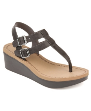image of Journee Collection Women-s Bianca Wedge Sandals Women-s Shoes
