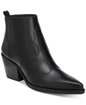 Sam Edelman Winona Genuine Calf Hair Bootie In Black Leather