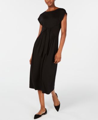 Eileen Fisher Tie-Waist Midi Dress - Macy's