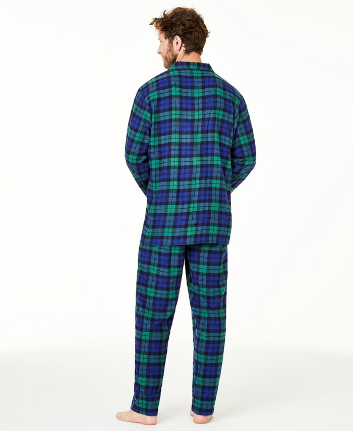 Family Pajamas Men's Matching Black Watch Plaid Family Pajama Set