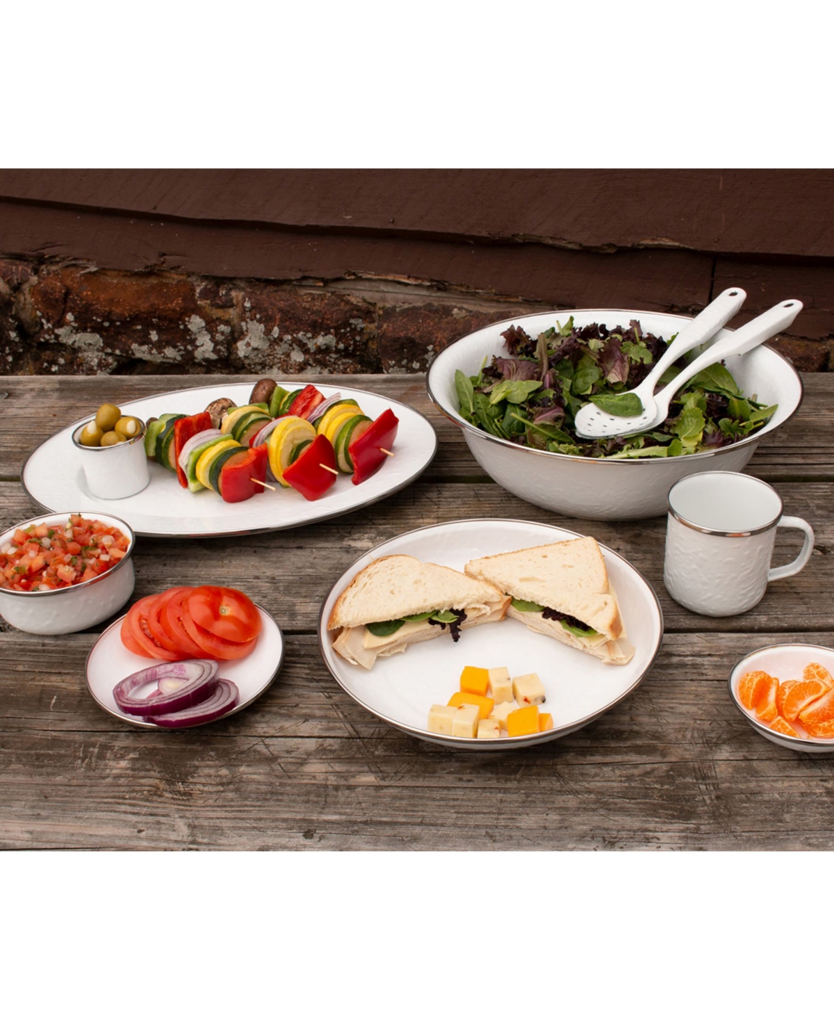 Golden Rabbit Solid White Enamelware Collection 5 Quart Serving Bowl
