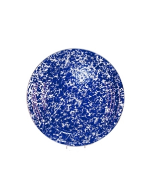 Shop Golden Rabbit Cobalt Swirl Enamelware Collection 15.5" Serving Tray In Blue