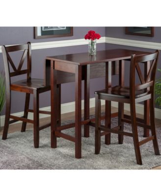 Lynnwood 3-Piece Drop Leaf Table with 2 Counter V-Back Stools