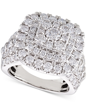 image of Diamond Cluster Cushion Engagement Ring (4 ct. t.w.) in 14k White Gold