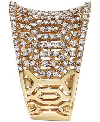 EFFY&reg; Diamond Pav&eacute; Openwork Statement Ring (3/4 ct. t.w.) in 14k Gold