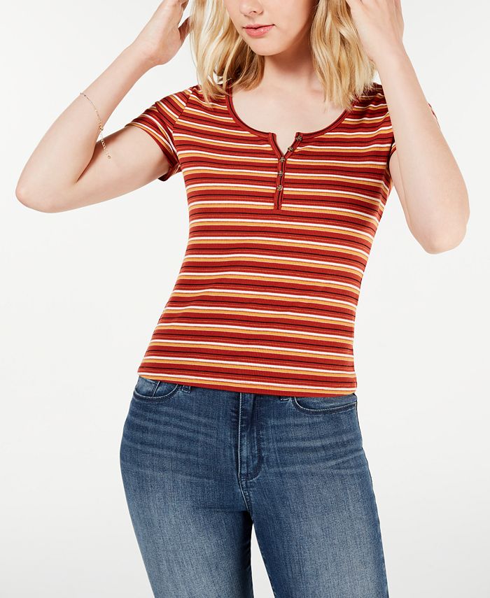Hippie Rose Juniors' RibKnit Henley Top Macy's