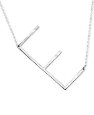 Photo 1 of And Now This Silver-Plated Hammered Initial "E" 18" Pendant Necklace