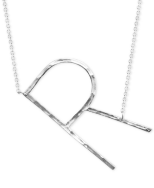 image of Silver-Plated Hammered Initial 18