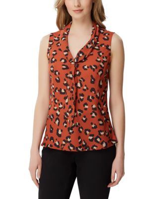 Tahari ASL - Petite Cheetah-Print Sailor Top