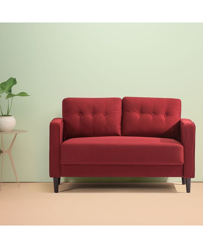 Zinus Mikhail MidCentury Upholstered Loveseat & Reviews Furniture