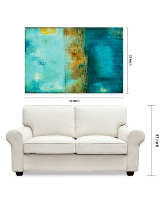 'Castle Court' Frameless Free Floating Tempered Art Glass Wall Art - 48" x 32''