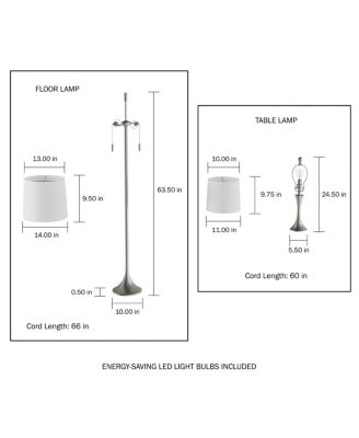 Table and Floor Lamps - Set of 3 