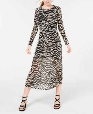 zebra midi dress