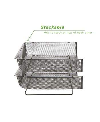 Mind Reader 2 Piece Stackable Letter Tray, File Organizer - Macy's